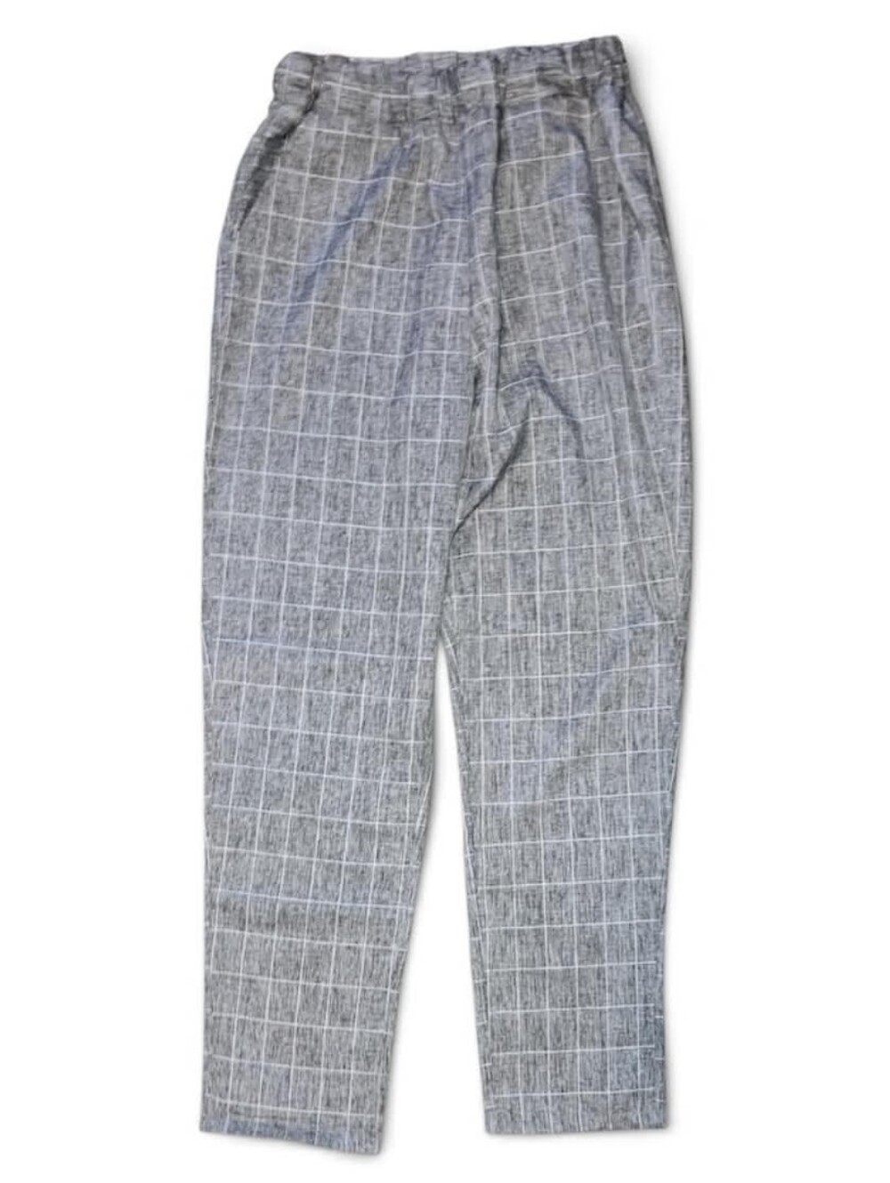Gray Windowpane Dress Pants